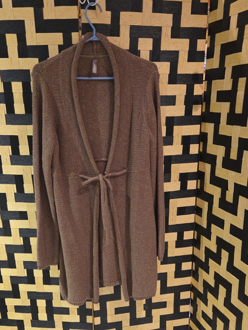 Thyme Maternity Brown Knit Tie-Front Cardigan